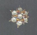 Vintage Amber Snowflake Pin