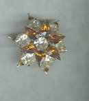 Vintage Amber Snowflake Pin