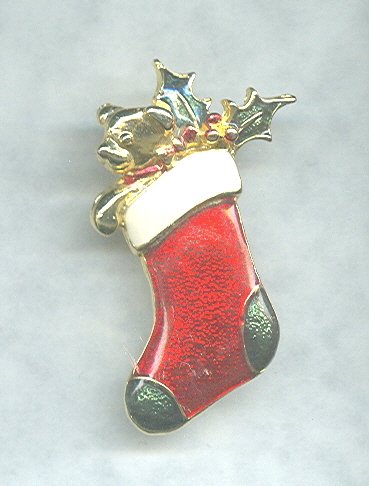 Christmas Stocking Pin by SFJ