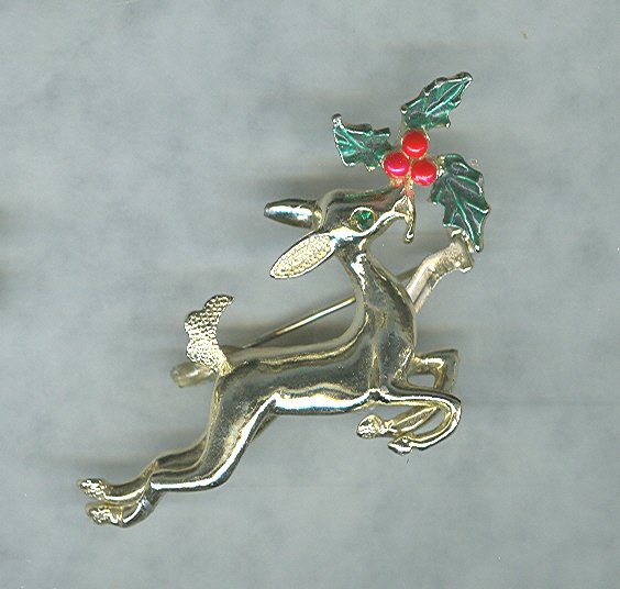 Vintage Christmas Reindeer Pin