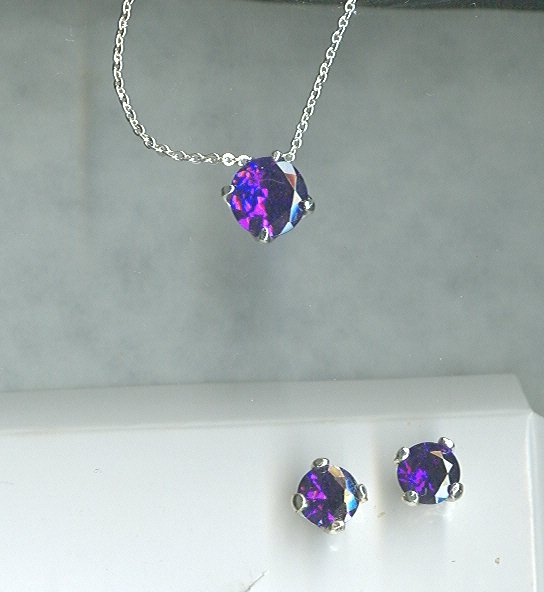 Avon Purple Earrings & Necklace Set