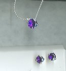 Avon Purple Earrings & Necklace Set