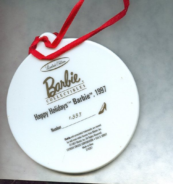 1997 Barbie Christmas Ornament **Limited Edition