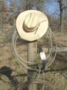 Vintage Leather Belt, Nickle Silver Buckle, Hat & Rope