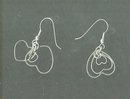 Silver Triple Heart Dangle Earrings