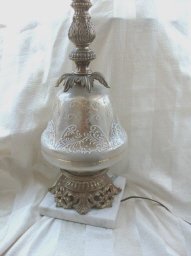 Vintage Reverse Painted Glass Table Lamp