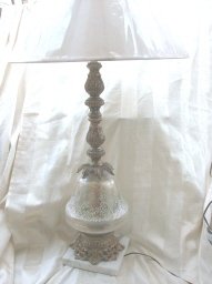 Vintage Reverse Painted Glass Table Lamp