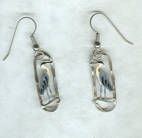 Vintage Sterling Silver & Enamel Egert Earrings