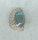 Vintage Huge Green Oval Stone Ring