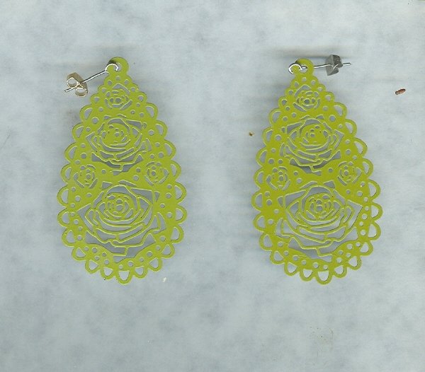Large Enamel Dangle Earrings