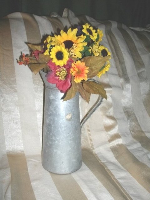 Tall Aluminum Container w/Flowers