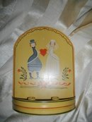 Vintage Hand Painted Enamelware Wedding Candleholder