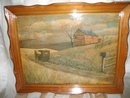Vintage Framed Amish Country Picture