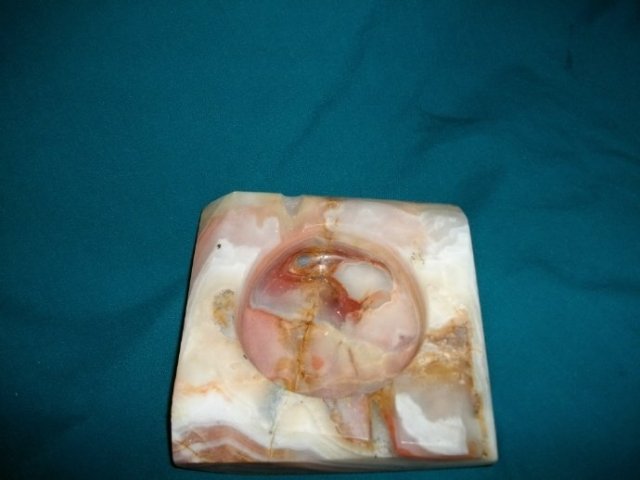 Vintage Carved Alabster Ashtray