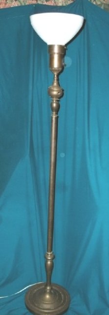Vintage Floor Lamp w/Original Glass Shade