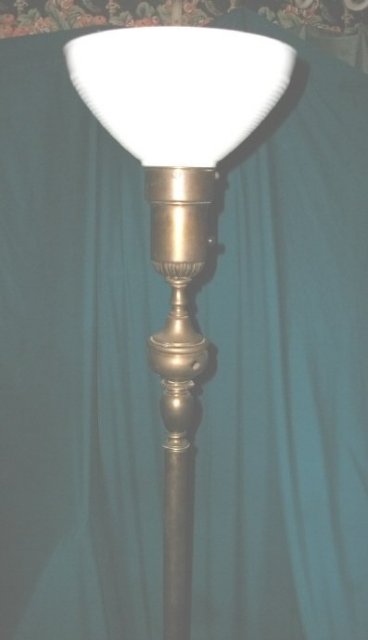 Vintage Floor Lamp w/Original Glass Shade