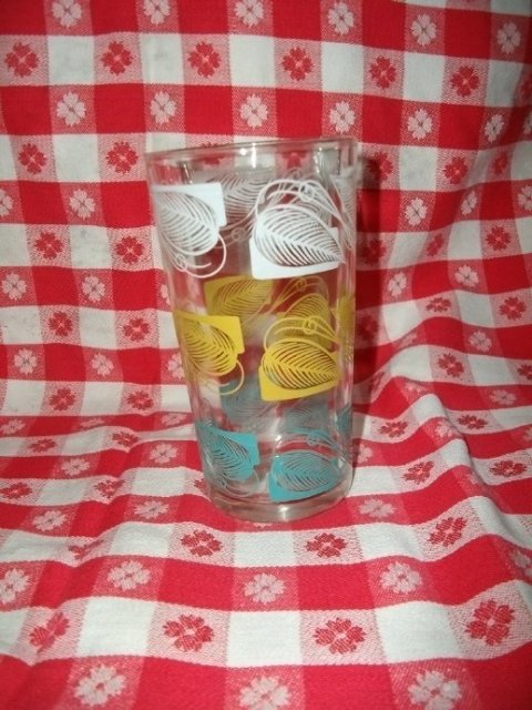 Vintage Tumblers Set w/Embossed Leaves Vintage Drinking Glasses
