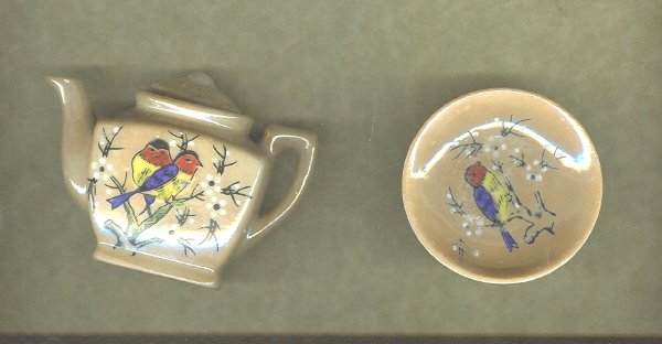 Vintage Children's Size Peach Luster Teapot Set ** LOOK** 9 Piece Set