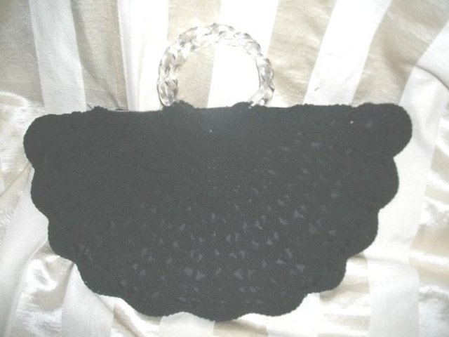 Vintage Hand Crocheted Cord Handbag