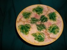 Antique Etruscan Majolica Cake Stand on Pedestal **LOOK**