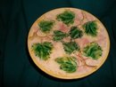 Antique Etruscan Majolica Cake Stand on Pedestal **LOOK**