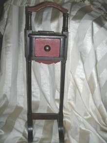Antique Wooden Ashtray Smoking Stand w/Humidor
