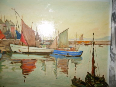 Vintage Original Sail Boat Painting
