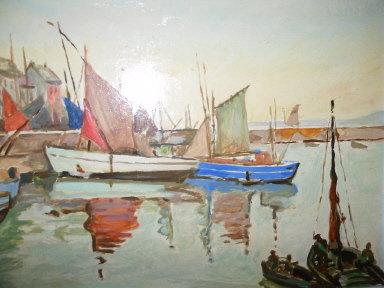 Vintage Original Sail Boat Painting