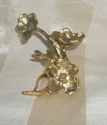 Metal Bird & Flower Figurine