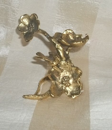 Metal Bird & Flower Figurine