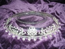 Vintage Crystal W/ Sterling Silver Overlay Dish