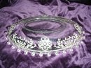Vintage Crystal W/ Sterling Silver Overlay Dish