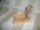 Vintage Carved Alabaster Ashtray w/Figure
