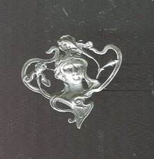 Vintage Sterling Silver Art Nouveau Pin / Pendant