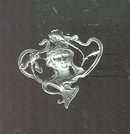 Vintage Sterling Silver Art Nouveau Pin / Pendant