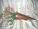 Vintage Metal Cone Shaped Vase &/or Container