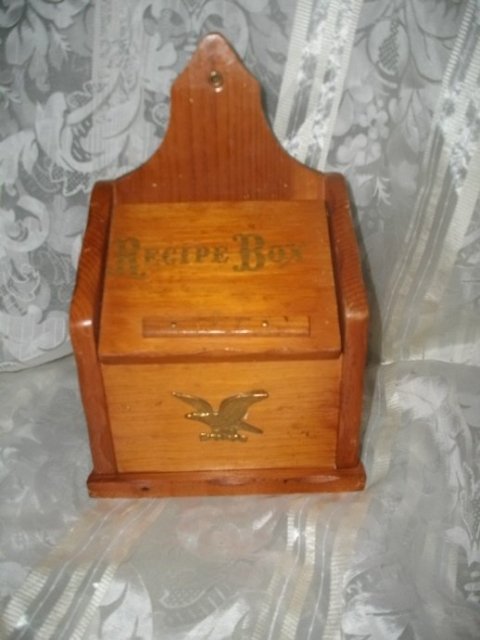 Vintage Wood Recipe Box