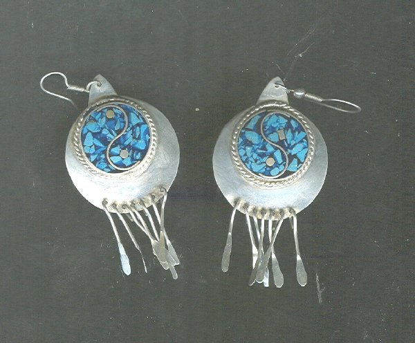 Vintage Silver & Turquoise Drop Earrings