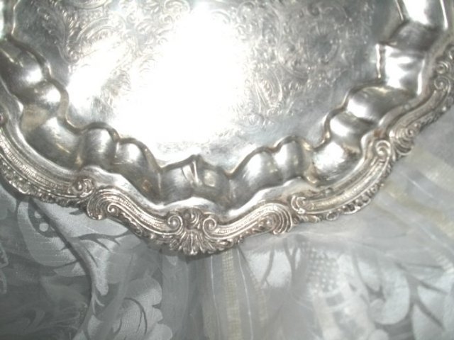 Vintage Ornate Silver Serving Tray