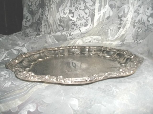 Vintage Ornate Silver Serving Tray