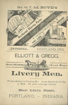 Vintage Ad for Barber Shop & Bath Rooms **& Livery Men