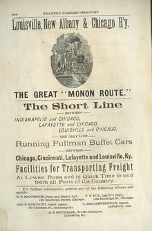 Vintage Advertisement for Louisville, New Albany & Chicago Railway