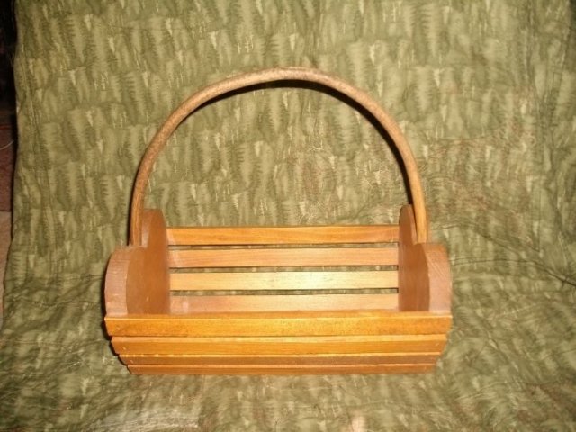Vintage Wooden Heart Basket