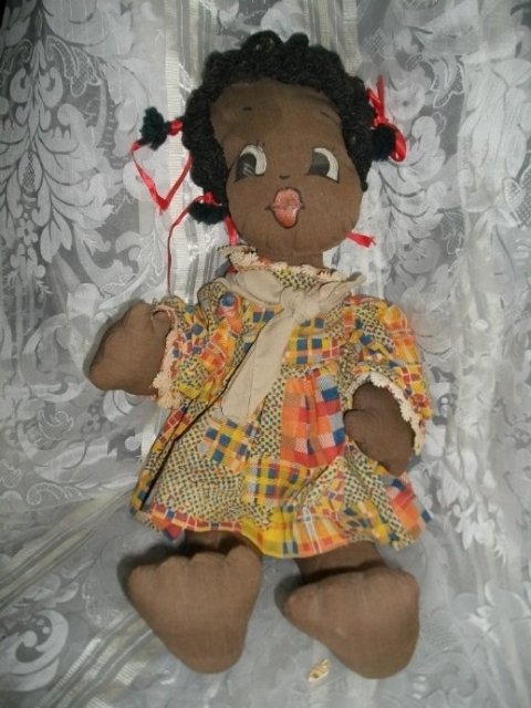 Vintage Hand Made African American Baby Doll