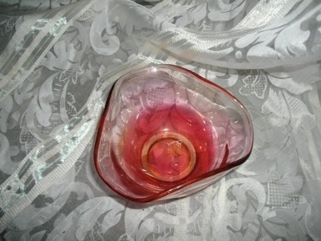 Vintage Cranberry Glass Dish
