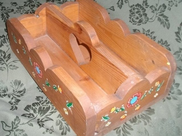 Vintage Handmade & HandPainted Wooden Carrier