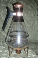 Vintage Glass Coffee Carafe & Copper Burner
