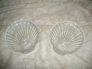 Vintage Pair of Glass Shell Snack Plates
