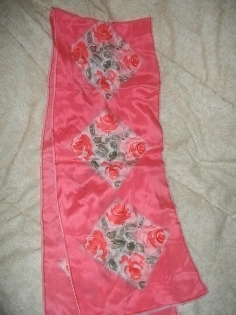 Vintage VERA Pink Rose Scarf