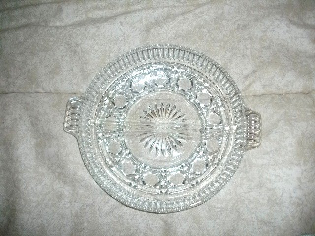 Vintage EAPG Glass Divided Dish